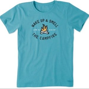 NWOT Life Is Good Smell the Campfire Crusher Tee ~ Small